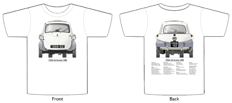 BMW Isetta 300 (4 wheel) 1957-62 T-shirt Front & Back